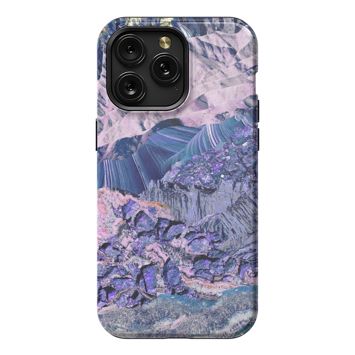 iPhone 15 Pro Max StrongFit Blue Violet Geode mountain landscape by Oana 