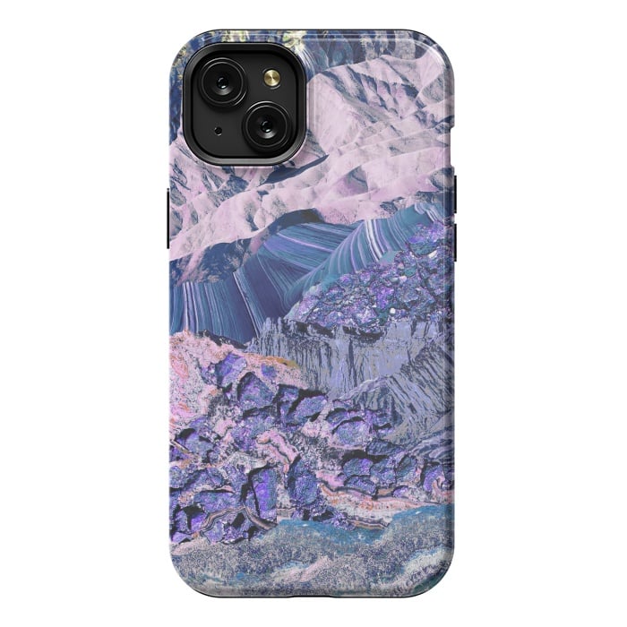 iPhone 15 Plus StrongFit Blue Violet Geode mountain landscape by Oana 