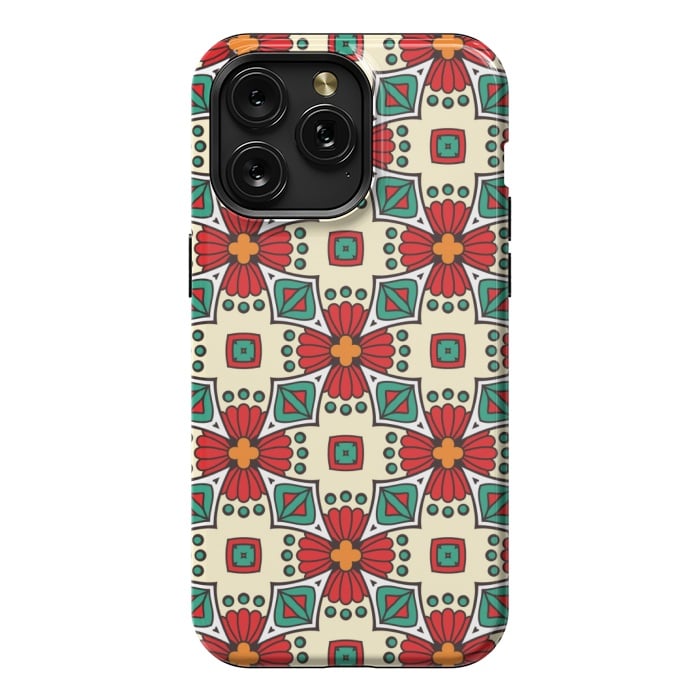 iPhone 15 Pro Max StrongFit red floral print by MALLIKA