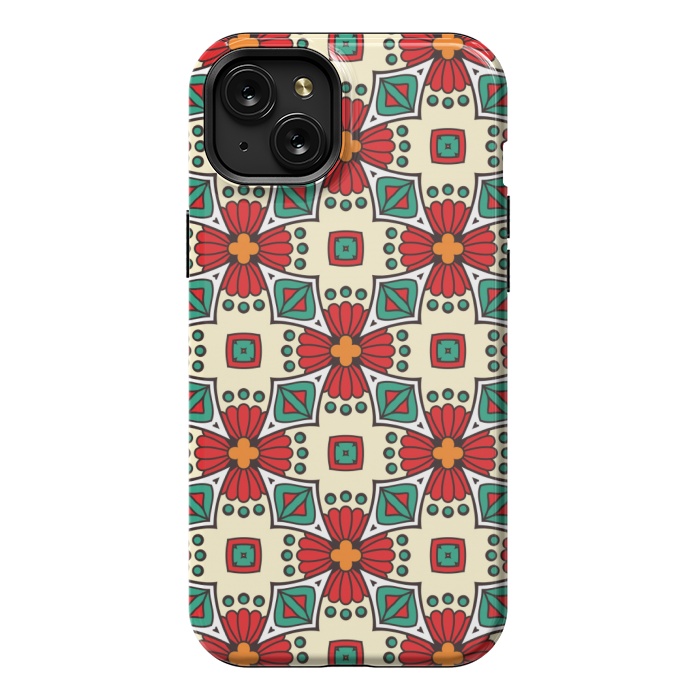 iPhone 15 Plus StrongFit red floral print by MALLIKA