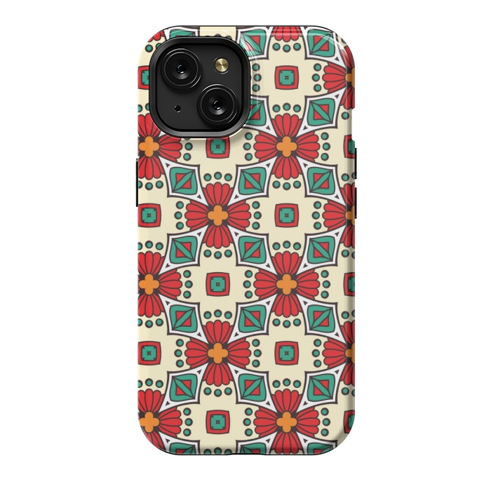 iPhone 15 StrongFit red floral print by MALLIKA
