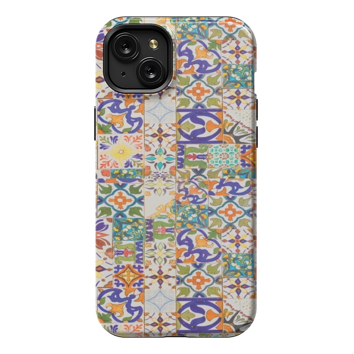 iPhone 15 Plus StrongFit OLD TILE PATTERN by MALLIKA