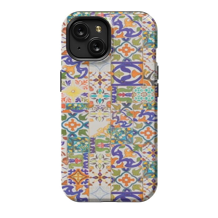 iPhone 15 StrongFit OLD TILE PATTERN by MALLIKA