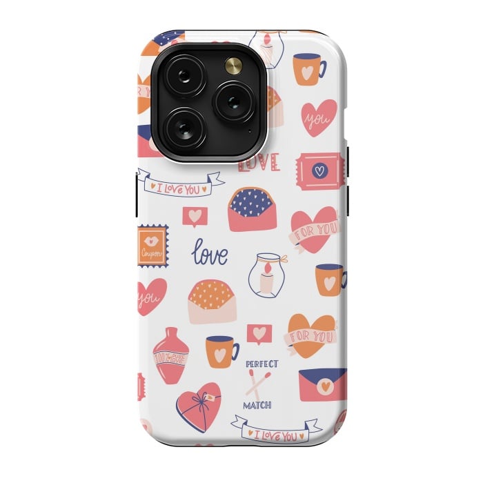 iPhone 15 Pro StrongFit Valentine pattern 01 by Jelena Obradovic