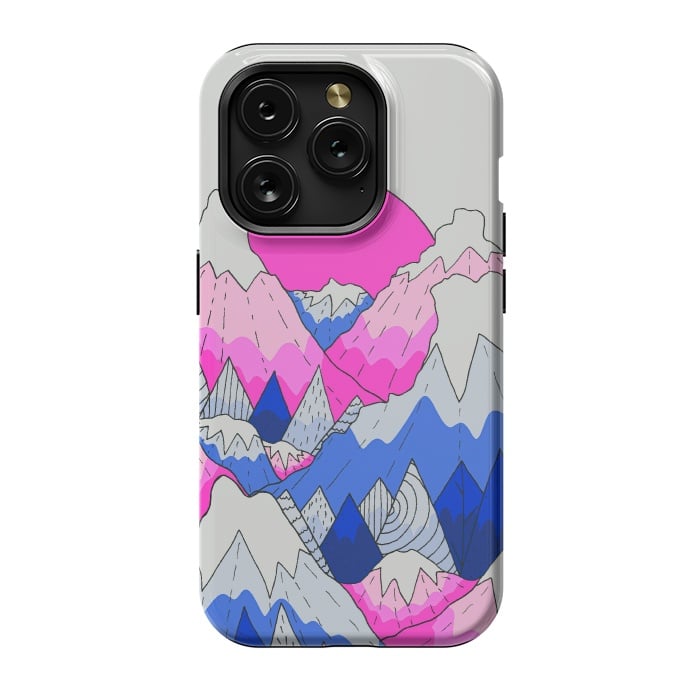 iPhone 15 Pro StrongFit The hot pink and blue peaks by Steve Wade (Swade)