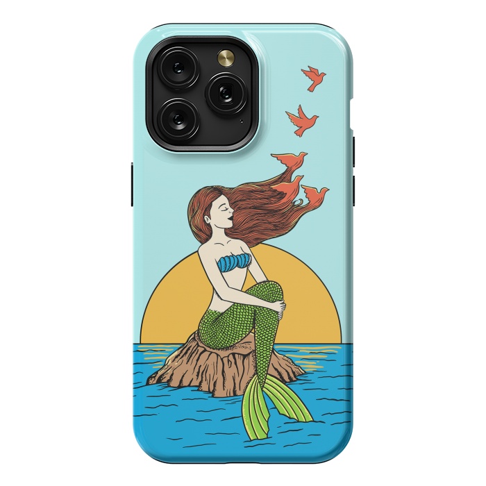 iPhone 15 Pro Max StrongFit Mermaid and birds by Coffee Man