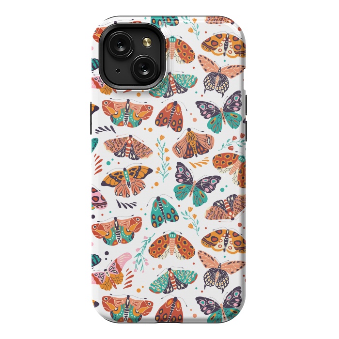 iPhone 15 Plus StrongFit Spring Butterflies Pattern 002 by Jelena Obradovic