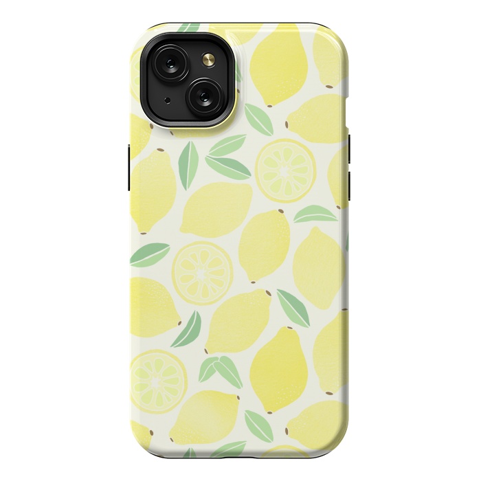 iPhone 15 Plus StrongFit Summer Lemons by Tangerine-Tane