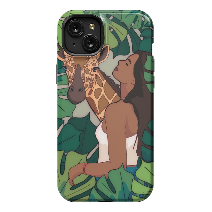 iPhone 15 Plus StrongFit The green jungle girl by Steve Wade (Swade)