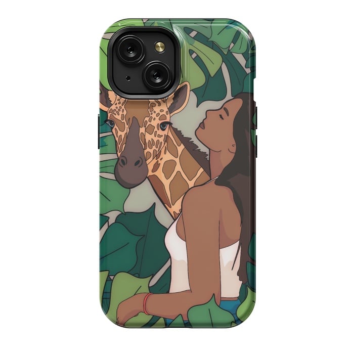 iPhone 15 StrongFit The green jungle girl by Steve Wade (Swade)