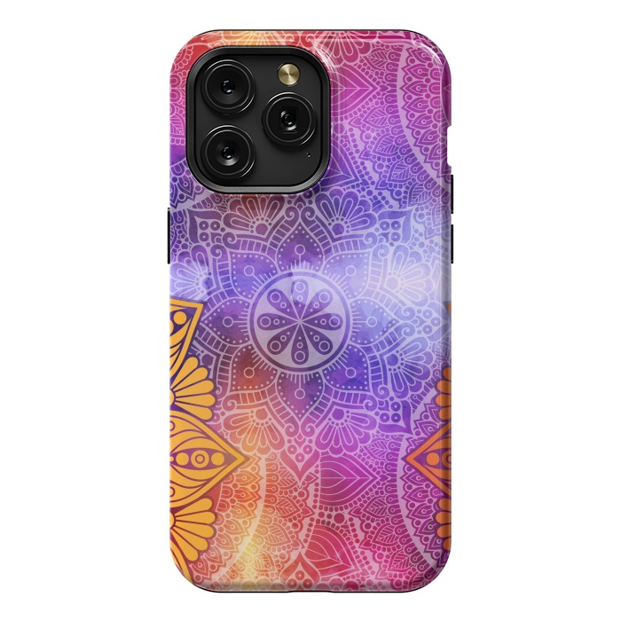 iPhone 15 Pro Max StrongFit Mandala Pattern with bright Colors by ArtsCase