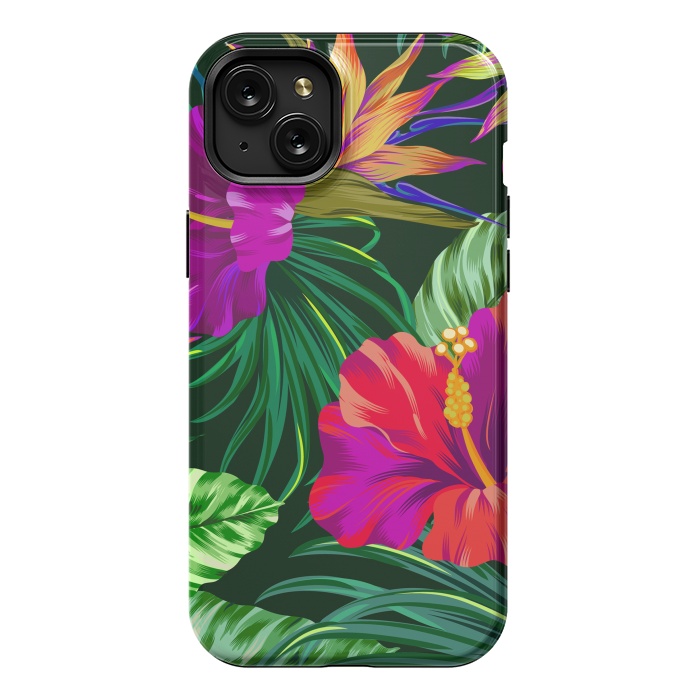 iPhone 15 Plus StrongFit Cute Tropical Floral Pattern XVI by ArtsCase