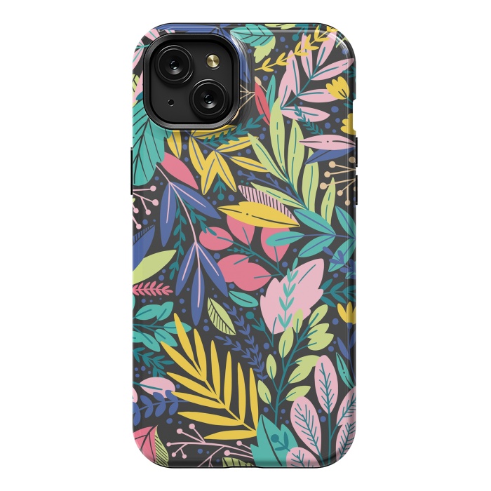 iPhone 15 Plus StrongFit Tropical Flowers by ArtsCase