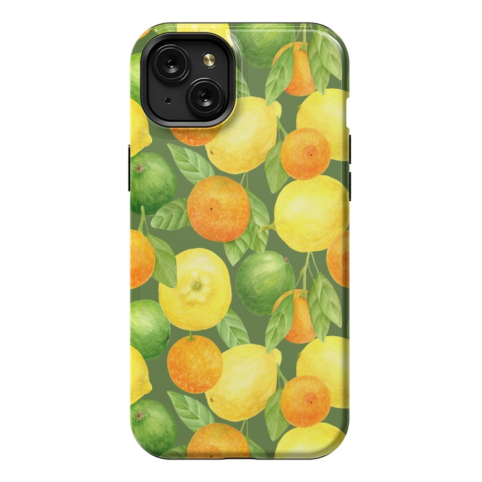 iPhone 15 Plus StrongFit summer fruits lemons and oranges by haroulita