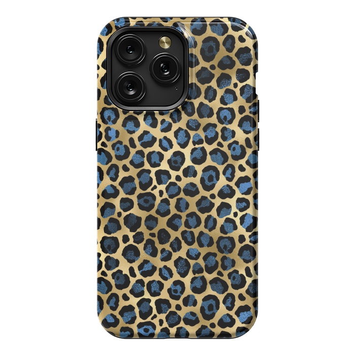 iPhone 15 Pro Max StrongFit blue leopard print by haroulita