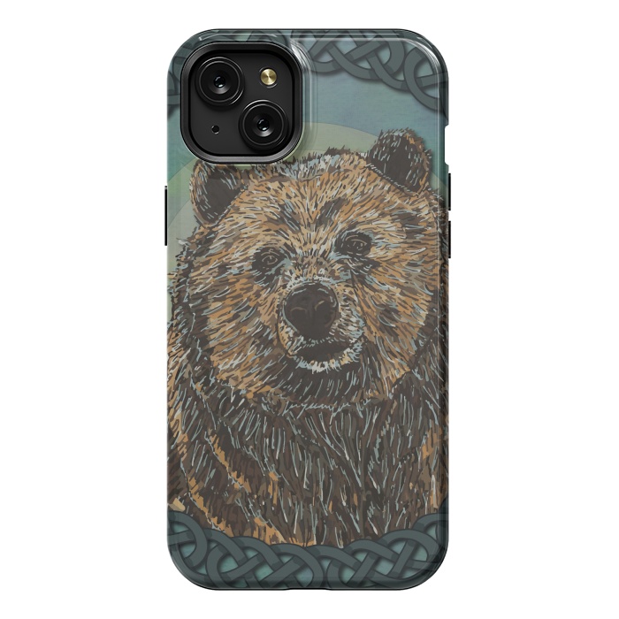 iPhone 15 Plus StrongFit Brown Bear by Lotti Brown