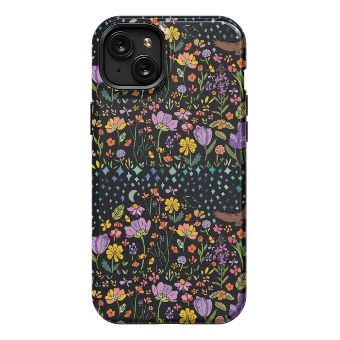 iPhone 15 Plus StrongFit Whimsical Night Forest by Pom Graphic Design