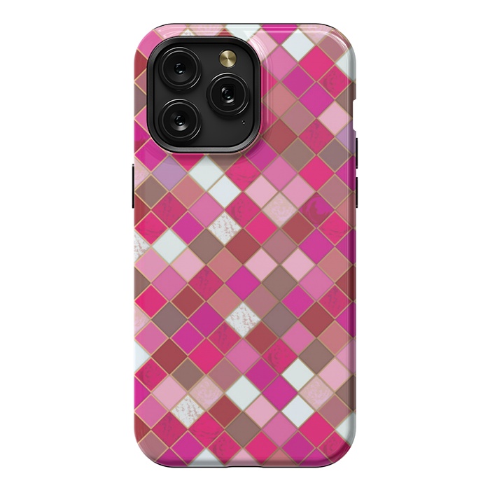 iPhone 15 Pro Max StrongFit pink pretty tiles by MALLIKA