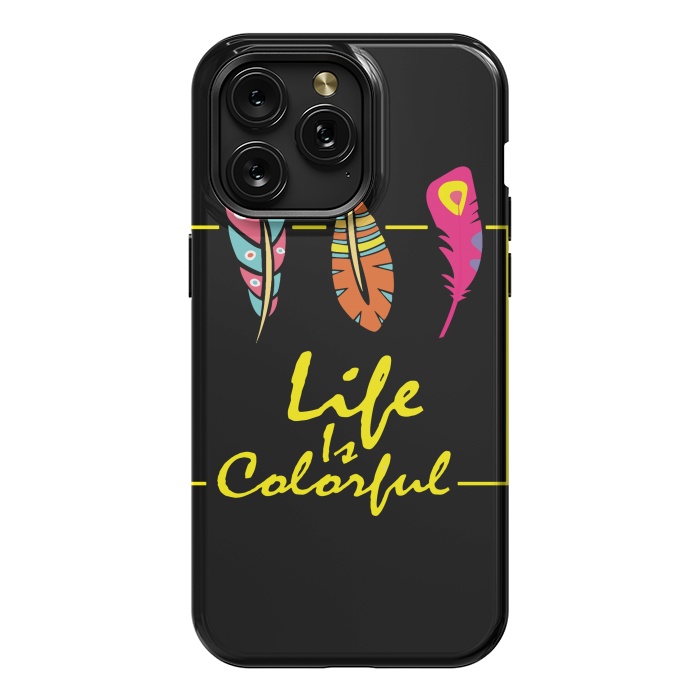 iPhone 15 Pro Max StrongFit life is colorful yellow by MALLIKA