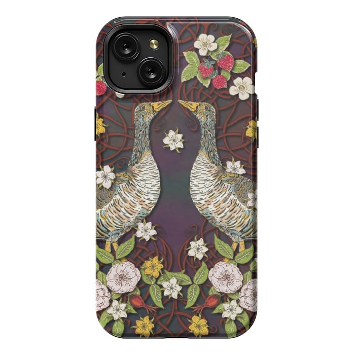 iPhone 15 Plus StrongFit Summer Strawberry Geese by Lotti Brown