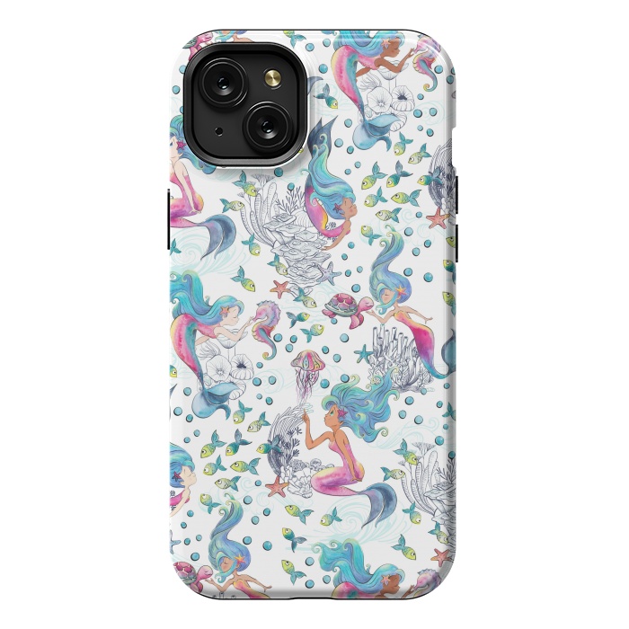 iPhone 15 Plus StrongFit Modern Mermaid Toile by gingerlique