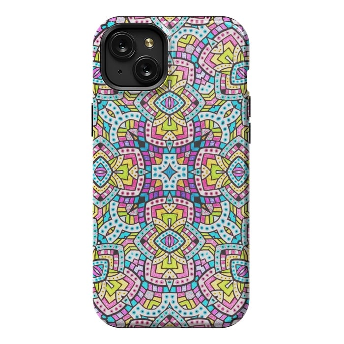 iPhone 15 Plus StrongFit Persian kaleidoscopic Mosaic G515 by Medusa GraphicArt