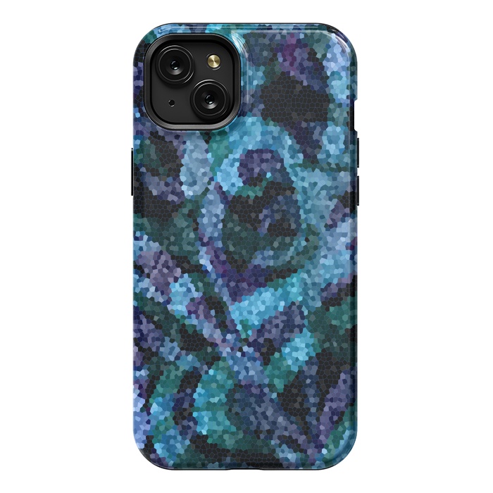 iPhone 15 Plus StrongFit Mosaic Floral Abstract G21B by Medusa GraphicArt