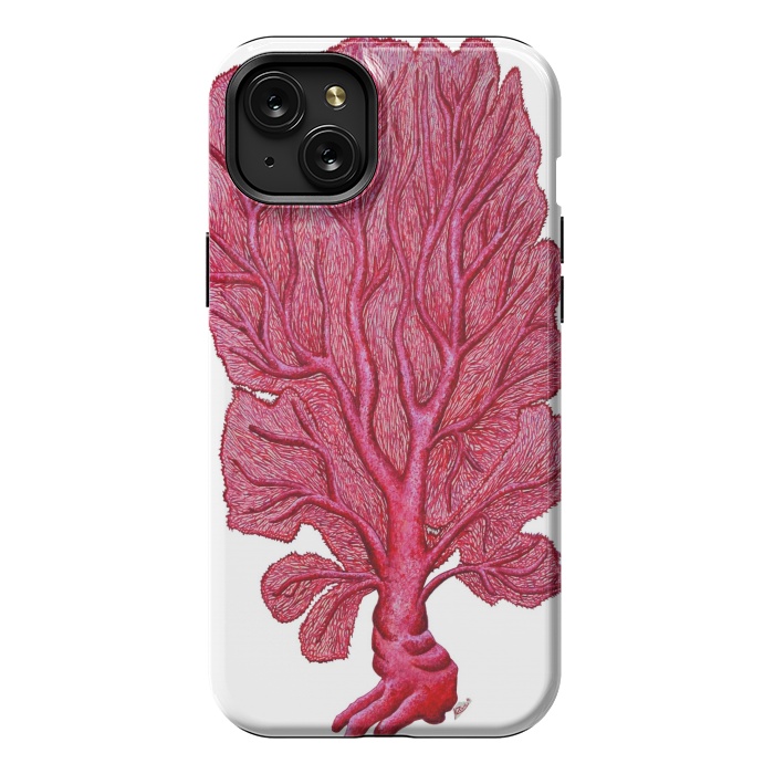 iPhone 15 Plus StrongFit Pink Red Coral Gorgona by Chloe Yzoard