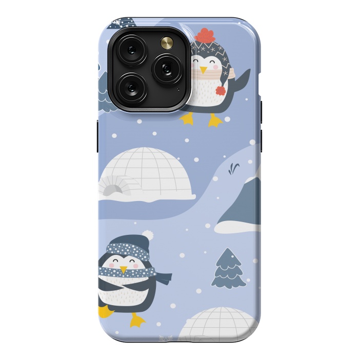 iPhone 15 Pro Max StrongFit winter happy penguins by haroulita