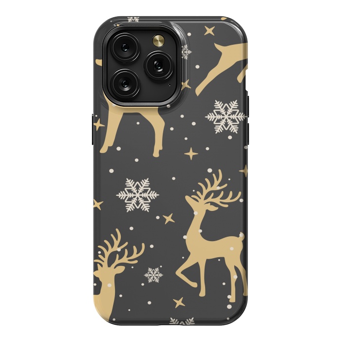 iPhone 15 Pro Max StrongFit gold deers xmas  by haroulita