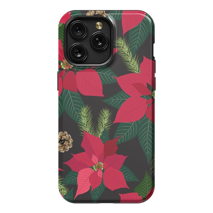 iPhone 15 Pro Max StrongFit Christmas poinsetta flowers by haroulita