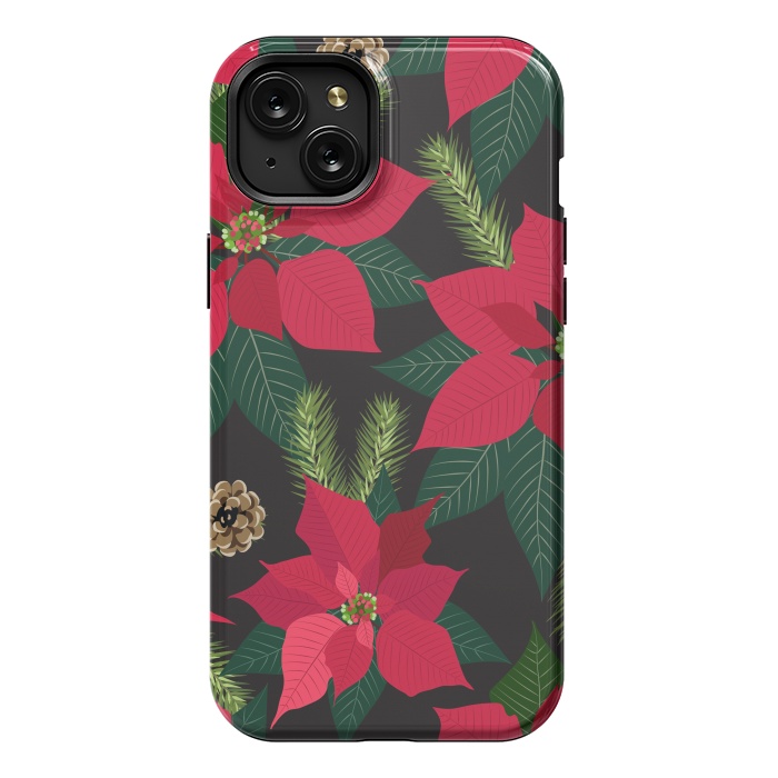 iPhone 15 Plus StrongFit Christmas poinsetta flowers by haroulita