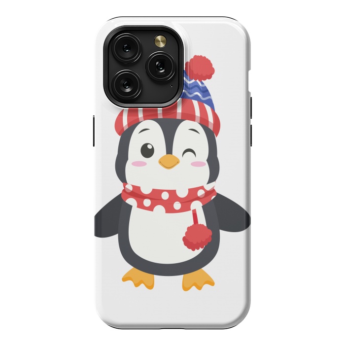 iPhone 15 Pro Max StrongFit adorable penguin with winter clothes by haroulita