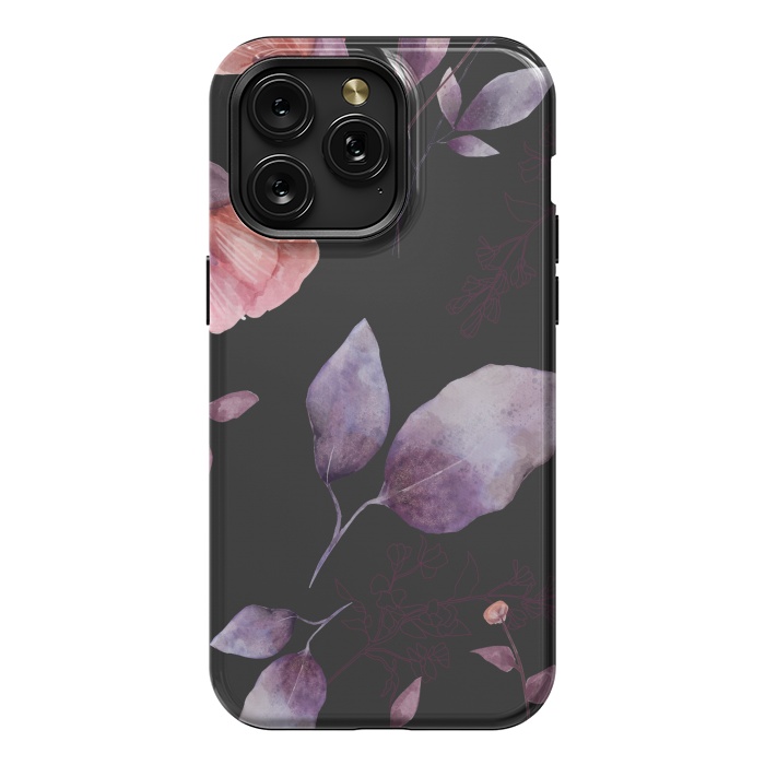 iPhone 15 Pro Max StrongFit rose gray flowers by haroulita