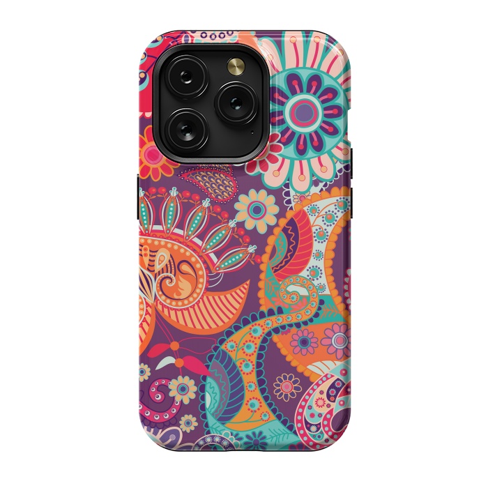 iPhone 15 Pro StrongFit Figure in bright flowers by ArtsCase