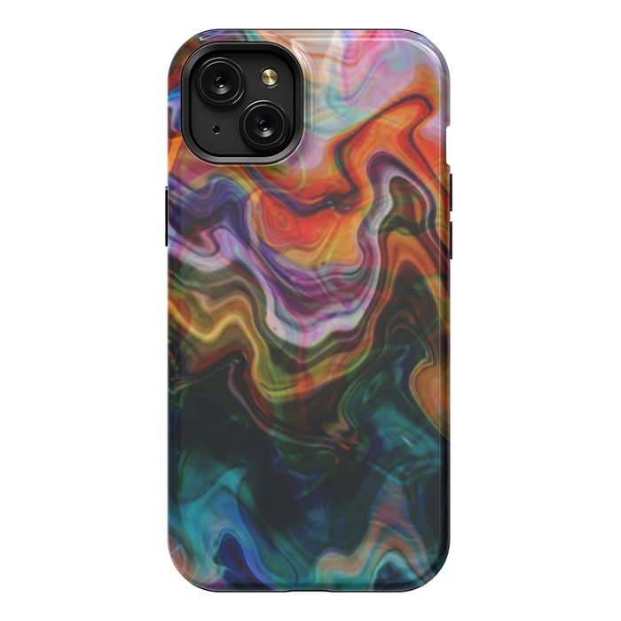 iPhone 15 Plus StrongFit Digitalart Abstract Marbling G596 by Medusa GraphicArt