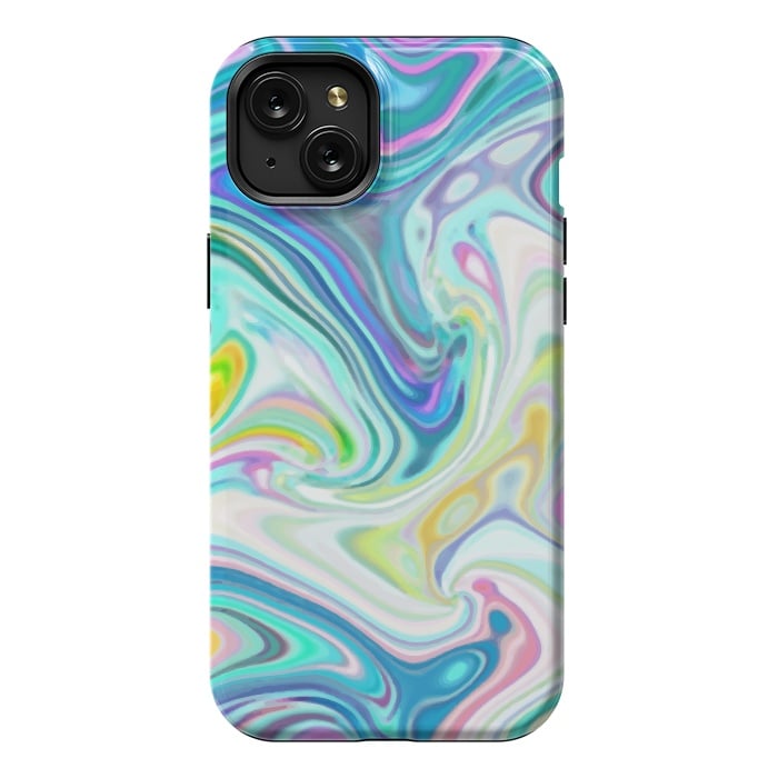 iPhone 15 Plus StrongFit Digitalart Abstract Marbling G597 by Medusa GraphicArt