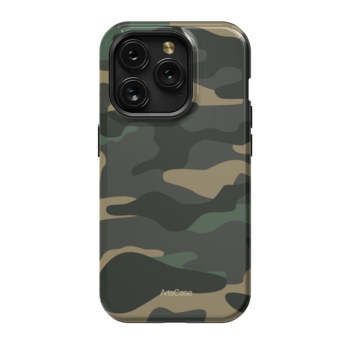 iPhone 15 Pro StrongFit Green Camo by ArtsCase