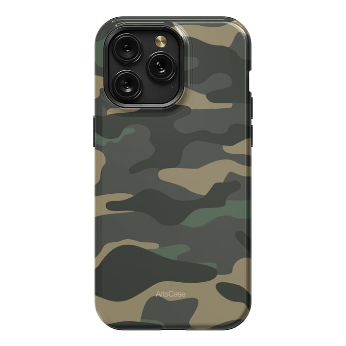 iPhone 15 Pro Max StrongFit Green Camo by ArtsCase