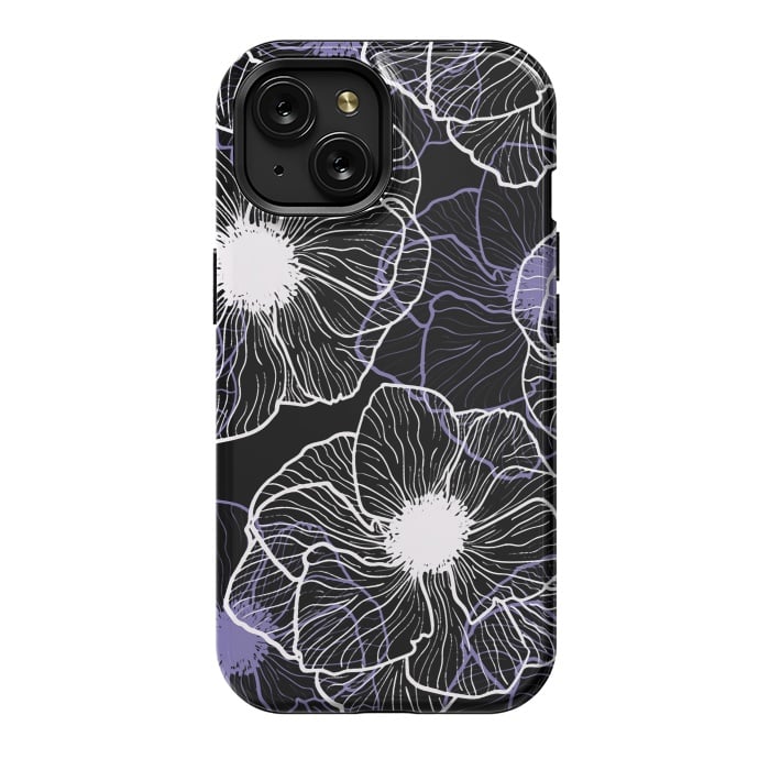 iPhone 15 StrongFit Anemones Wildflower Illustration G601 by Medusa GraphicArt
