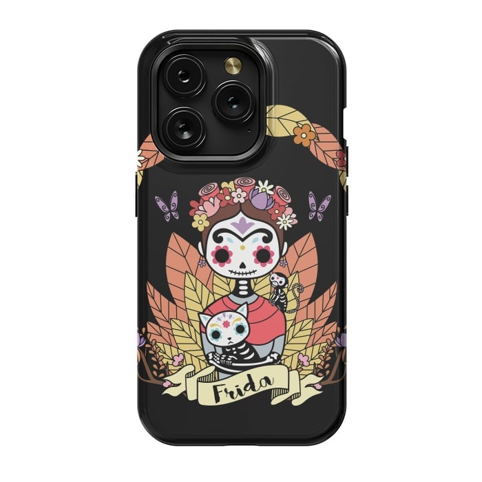 iPhone 15 Pro StrongFit Cute Frida sugar skull by Laura Nagel