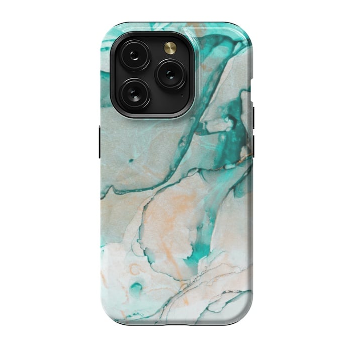 iPhone 15 Pro StrongFit Tropical Green Marble by ArtsCase