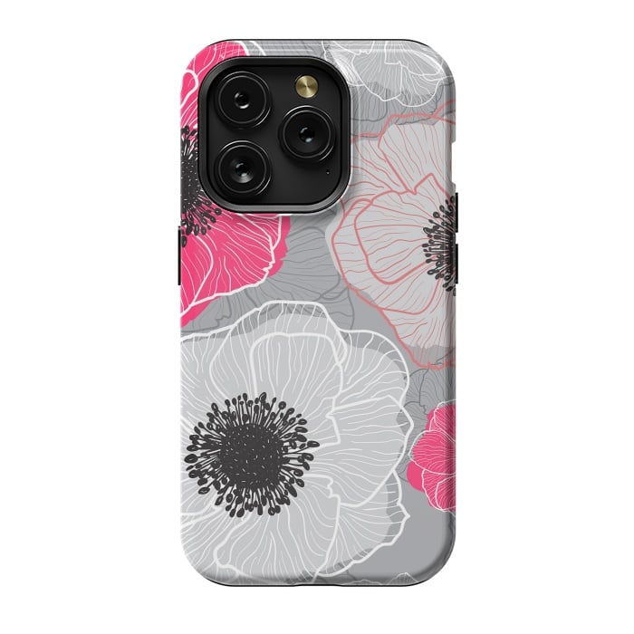 iPhone 15 Pro StrongFit Colorful Anemones Wildflower G603 by Medusa GraphicArt