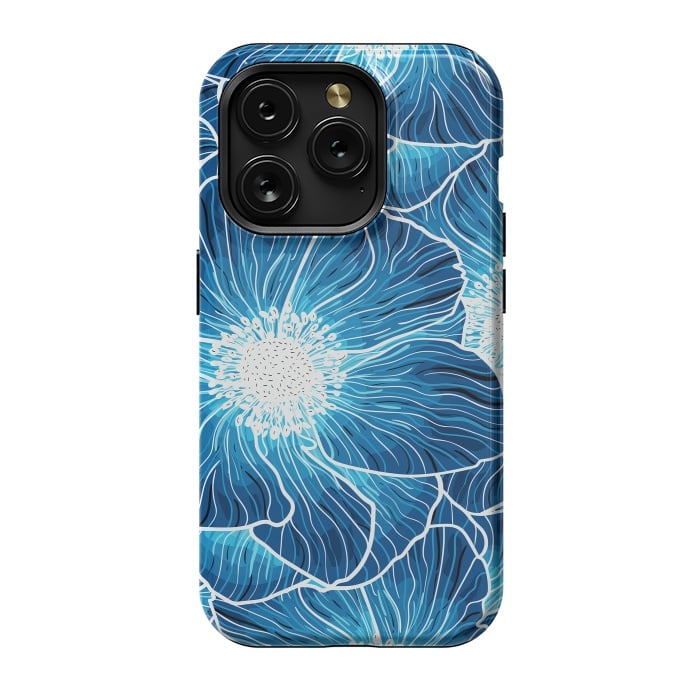 iPhone 15 Pro StrongFit Blue Anemones Wildflower G605 by Medusa GraphicArt