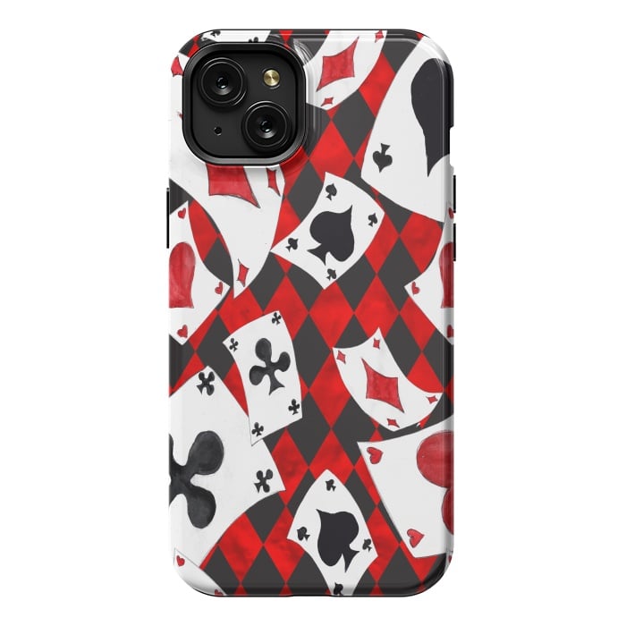 iPhone 15 Plus StrongFit alice-playing cards by haroulita