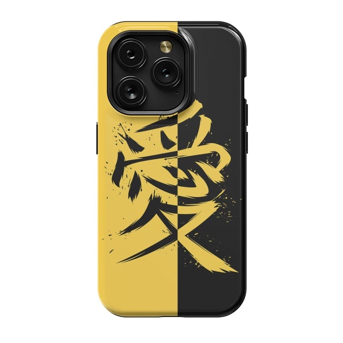 iPhone 15 Pro StrongFit Kanji yellow and black by Alberto