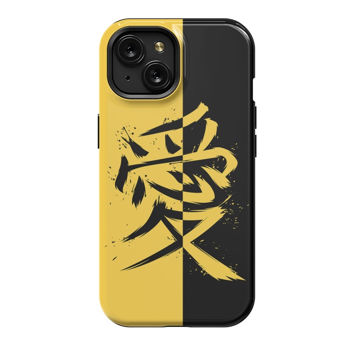 iPhone 15 StrongFit Kanji yellow and black by Alberto