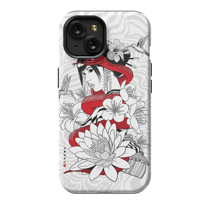 iPhone 15 StrongFit Snake and Geisha by Alberto