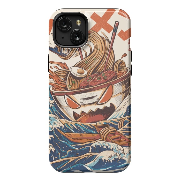 iPhone 15 Plus StrongFit The Great Ramen off Kanagawa by Ilustrata