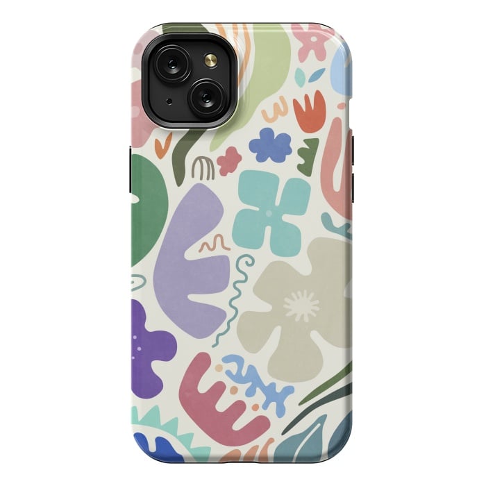 iPhone 15 Plus StrongFit Floral Shapes by amini54